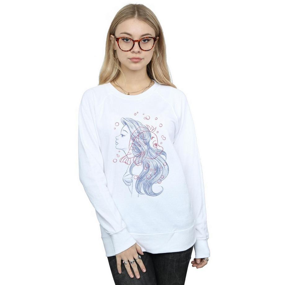 Disney La Sirenetta Ariel Sketch Felpa  