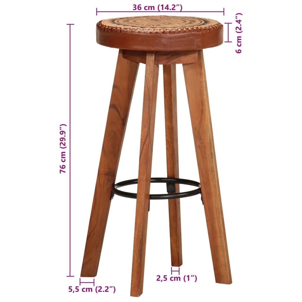 VidaXL Tabouret de bar bois d'acacia  