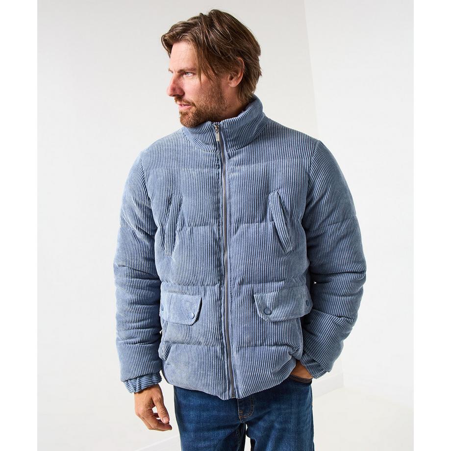 Winter-Steppjacke aus Cord mit Trichterkragen