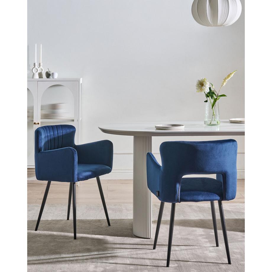 Beliani Esszimmerstuhl 2er Set aus Samtstoff  SANILAC  