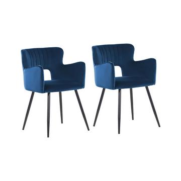 Lot de 2 chaises en Velours Moderne SANILAC