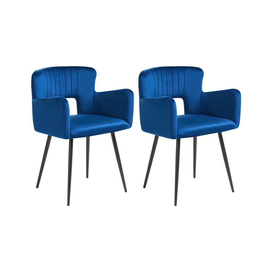 Esszimmerstuhl 2er Set aus Samtstoff  SANILAC