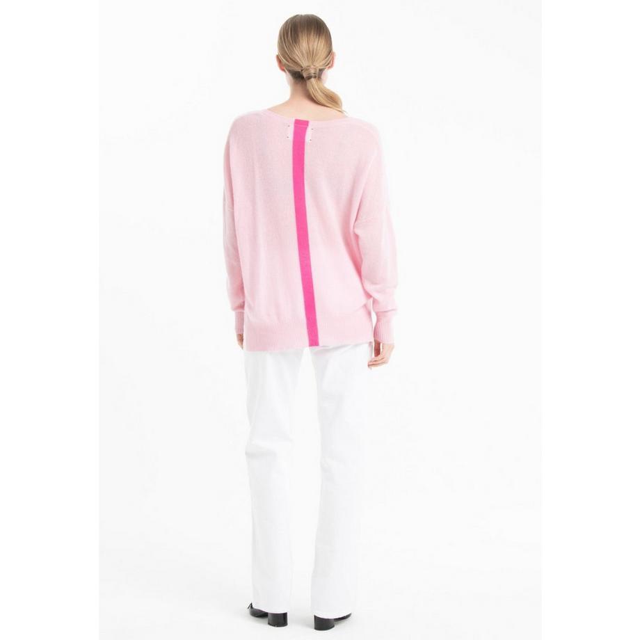 Studio Cashmere8 NAMI 23 Maglia scollo a V con riga colorata  