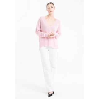 Studio Cashmere8  NAMI 23 Pull col V avec bande couleur - 100% cachemire 