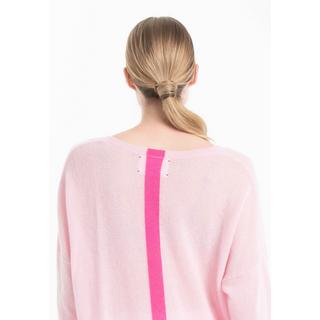 Studio Cashmere8  NAMI 23 Pull col V avec bande couleur - 100% cachemire 