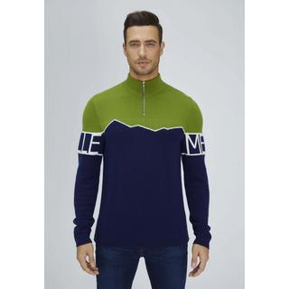 Bellemere New York  Pull en mérinos semi-zippé à imprimé montagne 