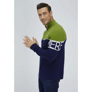 Bellemere New York  Pull en mérinos semi-zippé à imprimé montagne 