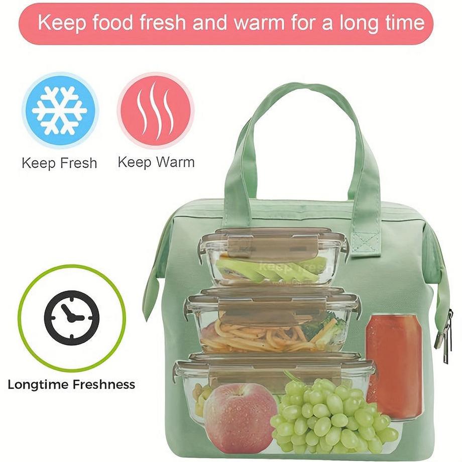 Only-bags.store  Isolierte Lunch Bag, einfache Bento Kühltasche, Lunch Tote Bag für Lunch Box, Erwachsene Picknick Arbeiten Wandern Strand Lunch Bag 