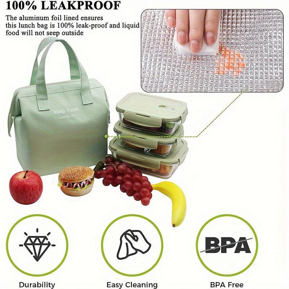 Only-bags.store  Isolierte Lunch Bag, einfache Bento Kühltasche, Lunch Tote Bag für Lunch Box, Erwachsene Picknick Arbeiten Wandern Strand Lunch Bag 