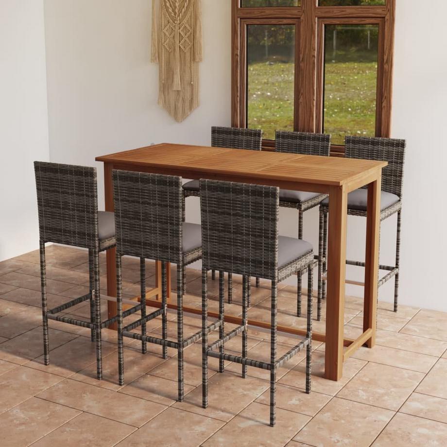 VidaXL Ensemble de bar de jardin bois d'acacia  