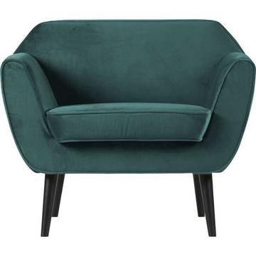 Fauteuil Rocco velours turquoise