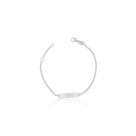 MUAU Schmuck  Bébé Bracelet Venezianer Weissgold 375, 18cm Gravurplatte 1.4cm 