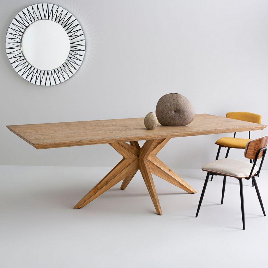 Calicosy Table de salle à manger en pin massif et placage chêne L240 cm - STELLA  