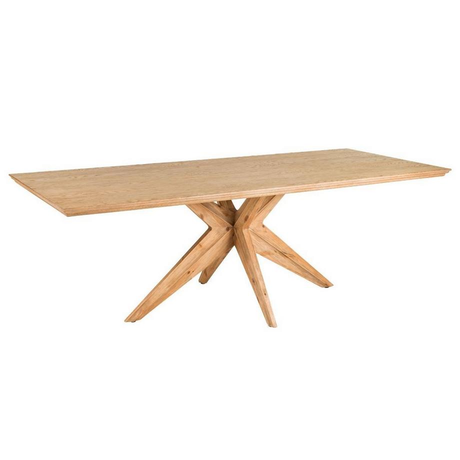 Calicosy Table de salle à manger en pin massif et placage chêne L240 cm - STELLA  