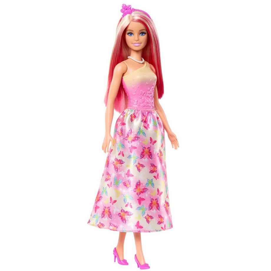Barbie  Dreamtopia Royal-Puppe mit fantasievollen Haaren in Blond und Pink, bunten Accessoires 
