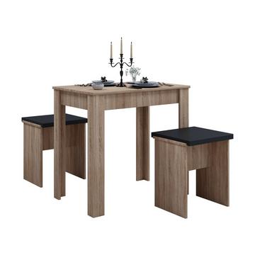 Holz Essgruppe Bank Küchentisch Esstisch Set Tischgruppe Tisch Bänke Esal L