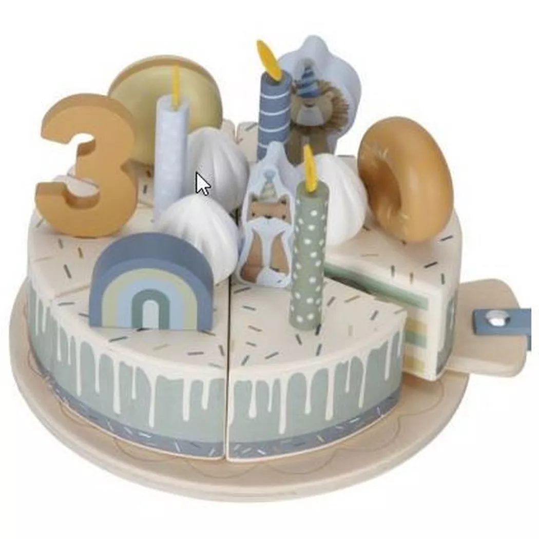 Little Dutch Wooden Birthday Cake - Blue