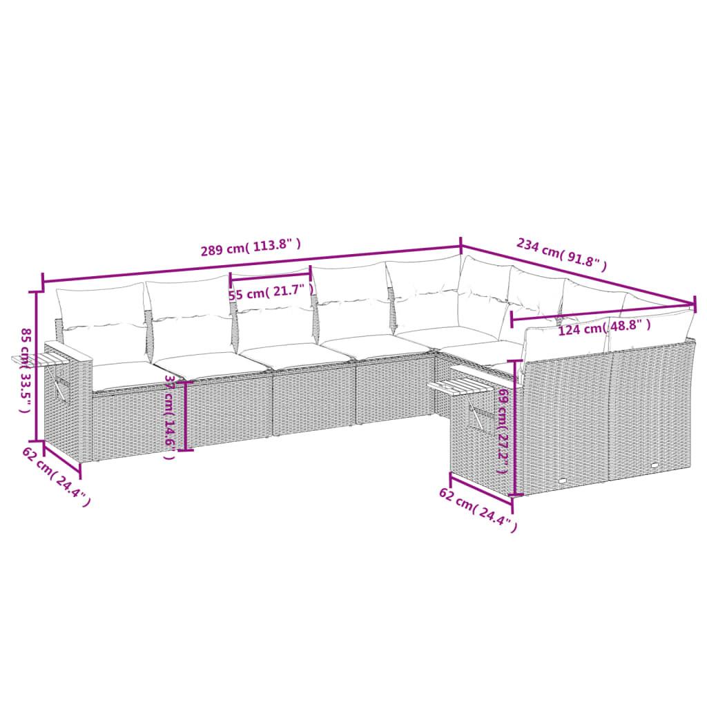 VidaXL Ensemble de canapés de jardin rotin synthétique  