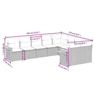 VidaXL Ensemble de canapés de jardin rotin synthétique  