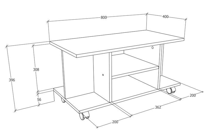 VCM Bois TV Lowboard Roulettes Meuble TV Table Console à roulettes Meubles Table TV Findalo  