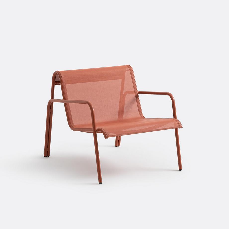 Fauteuil bas de jardin aluminium et textilène Lysa