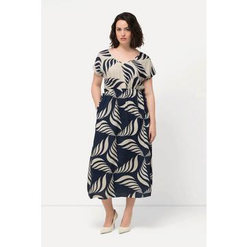 Robe maxi à décolleté en V et sans manches, imprimé graphique