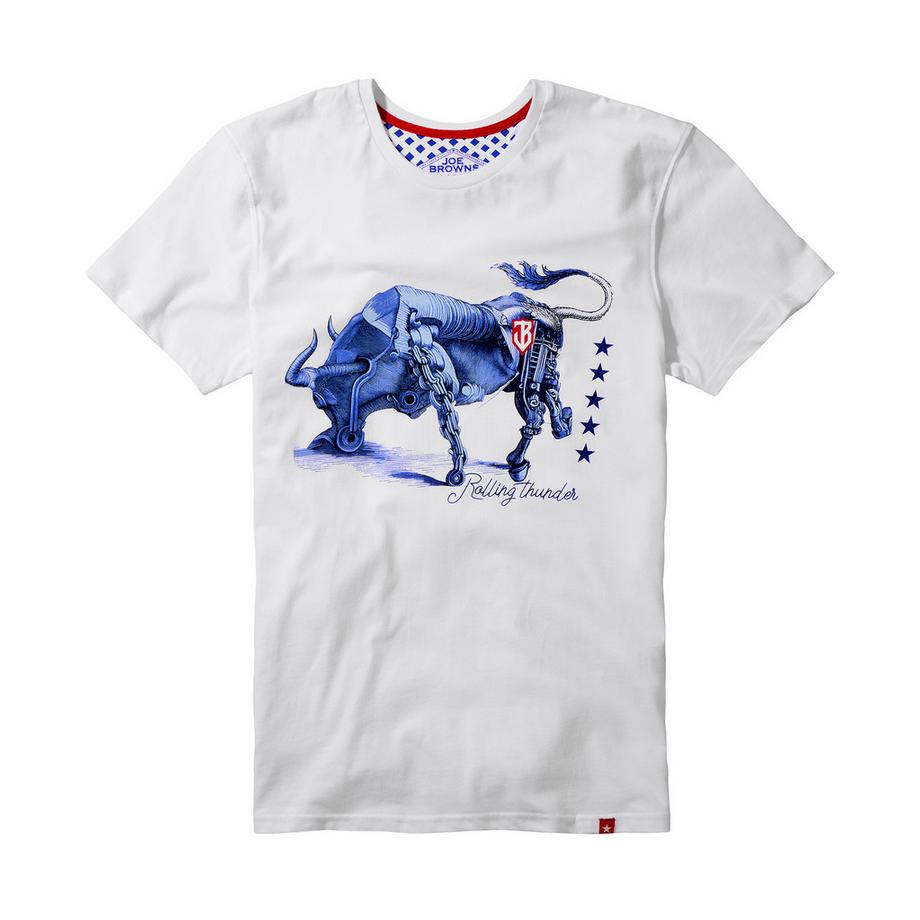 Joe Browns T-Shirt Grafica Toro Disegnato a Mano  