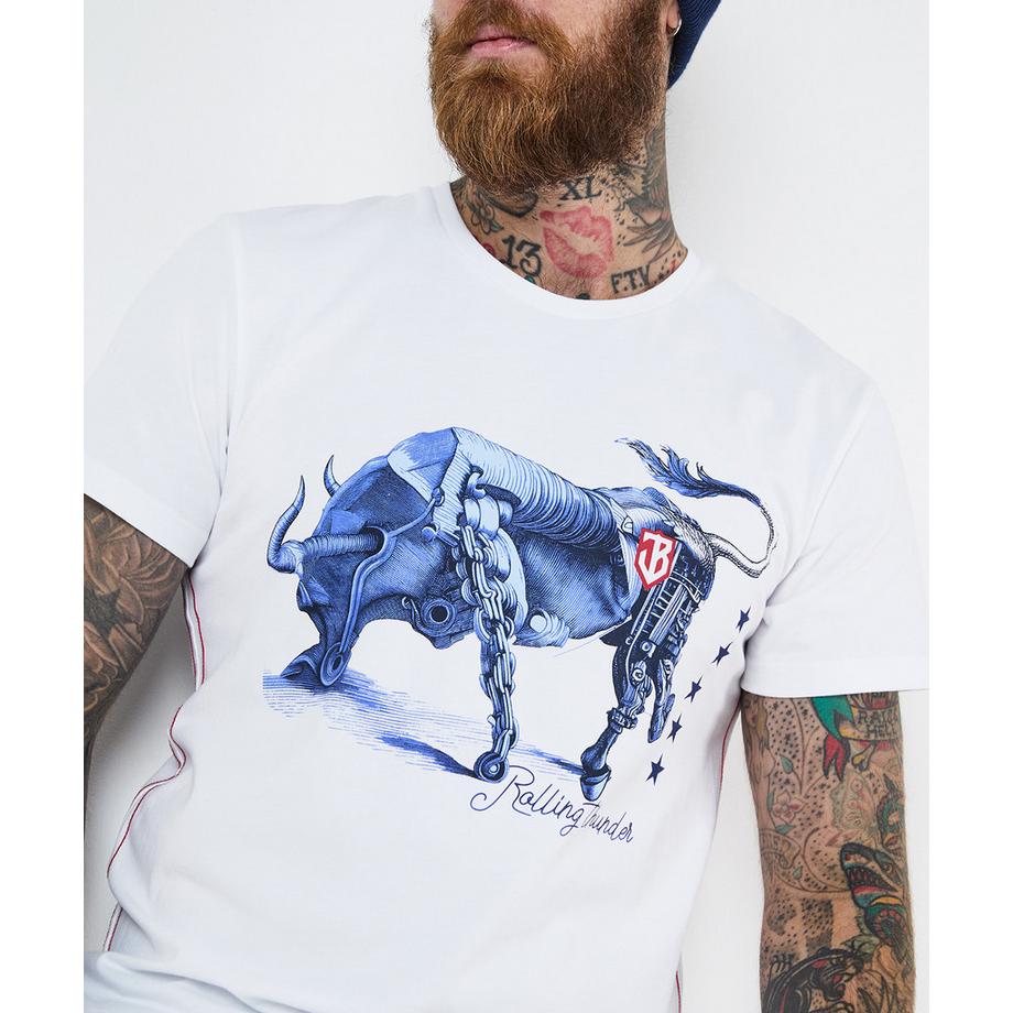 Joe Browns T-Shirt Grafica Toro Disegnato a Mano  