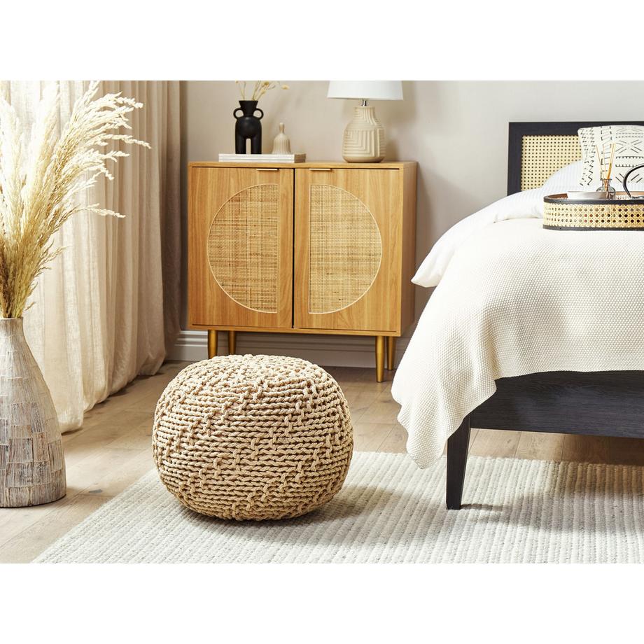 Beliani Pouf en Cotone Boho PRIENE  