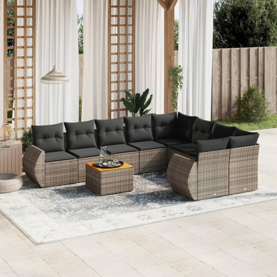 VidaXL set divano da giardino Polirattan  