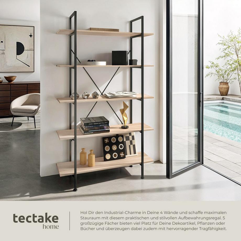 Tectake Regal Glasgow Industrial Style Holz und Stahl  