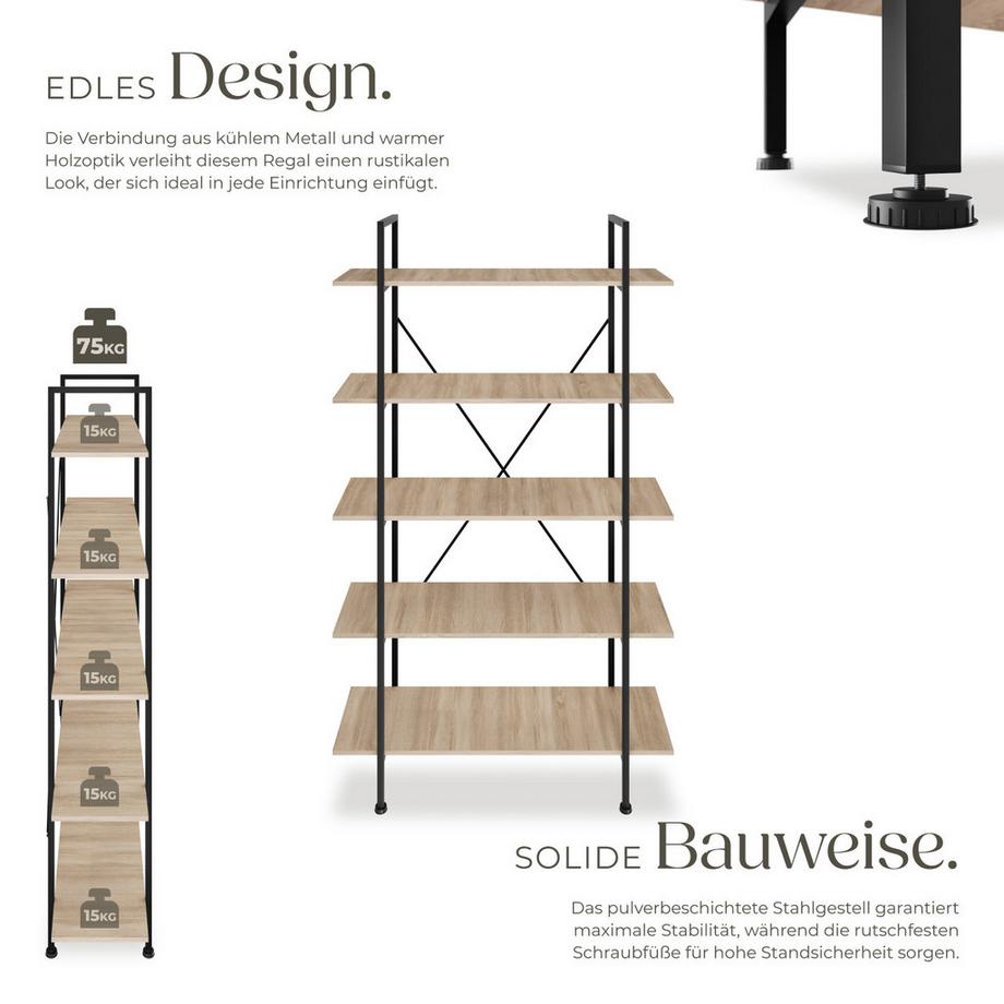 Tectake Regal Glasgow Industrial Style Holz und Stahl  