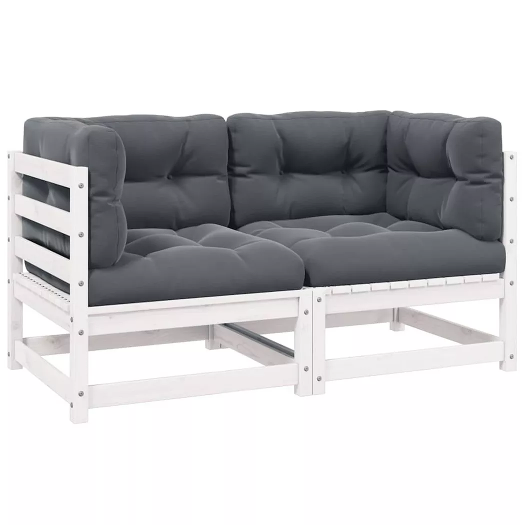 VidaXL - 2-sitzer-sofa kiefernholz, One Size, Weiss
