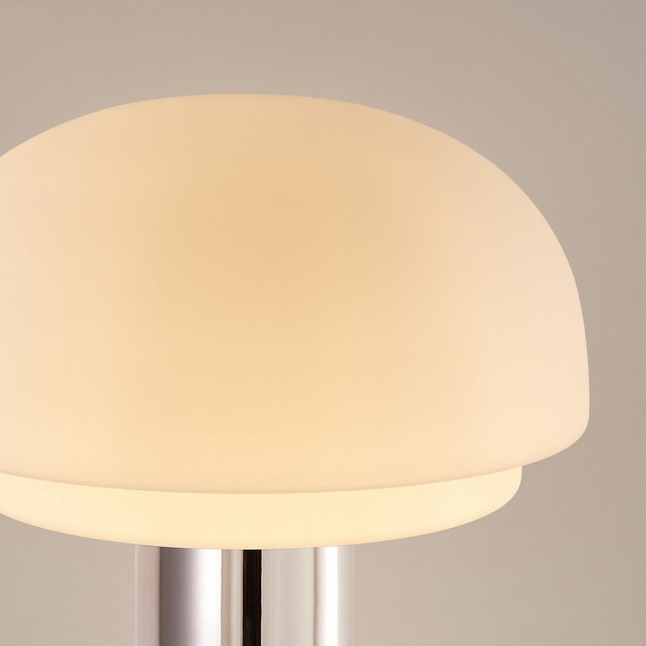 La Redoute Intérieurs Lampe en verre opalin et métal fer chromé  