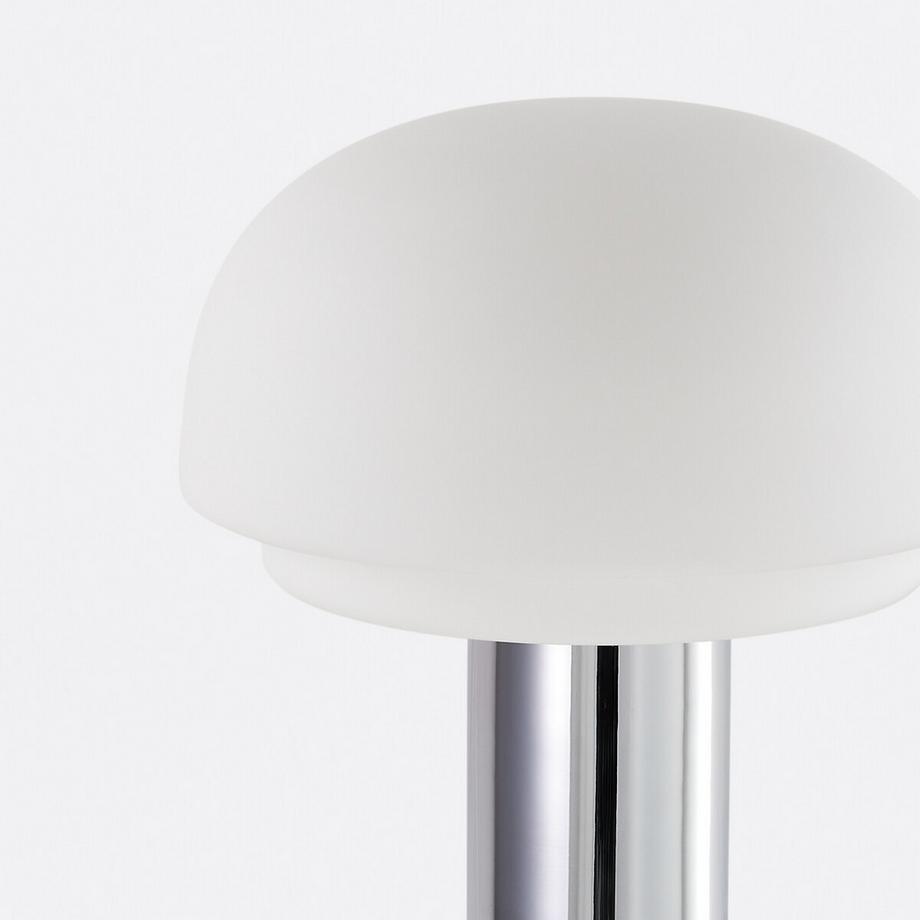 La Redoute Intérieurs Lampe en verre opalin et métal fer chromé  