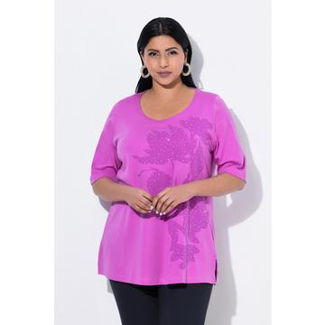 T-shirt dal taglio svasato in cotone Pima con scollo a girocollo e mezze maniche