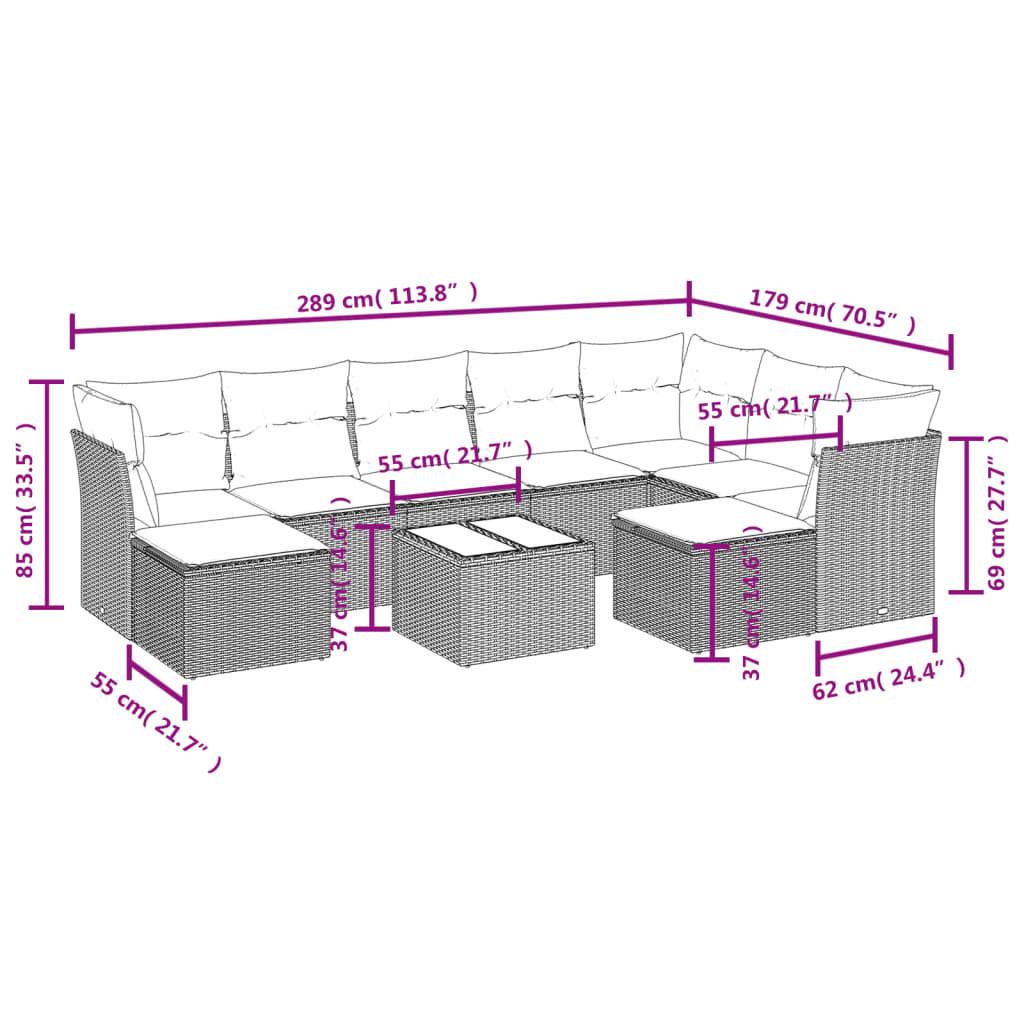 VidaXL set divano da giardino Polirattan  