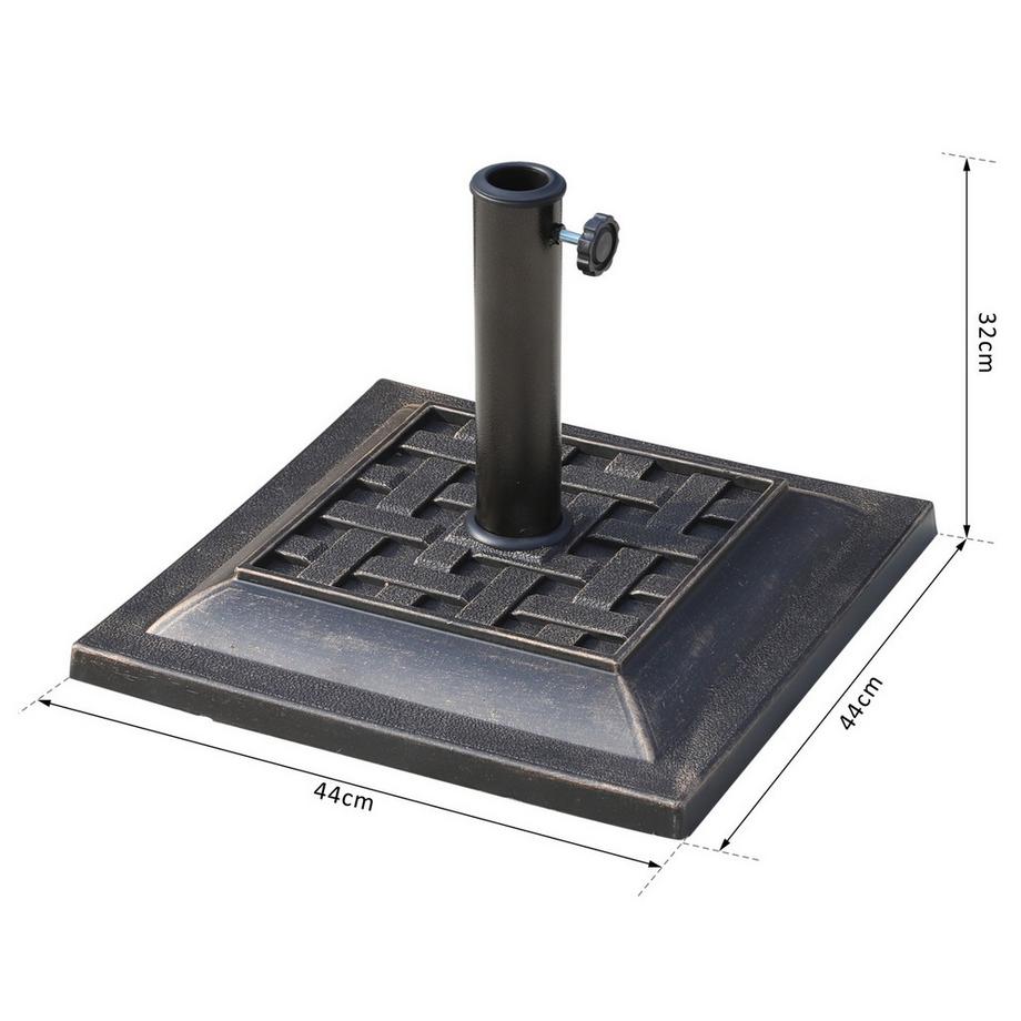 Northio Pied De Parasol Pied De Parasol Pied De Parasol 9Kg 38/48Mm Résine Polyester Bronze L44 X L44 X H33Cm  