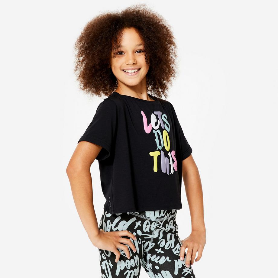 DOMYOS  Crop top bambina modern jazz dance poliestere 