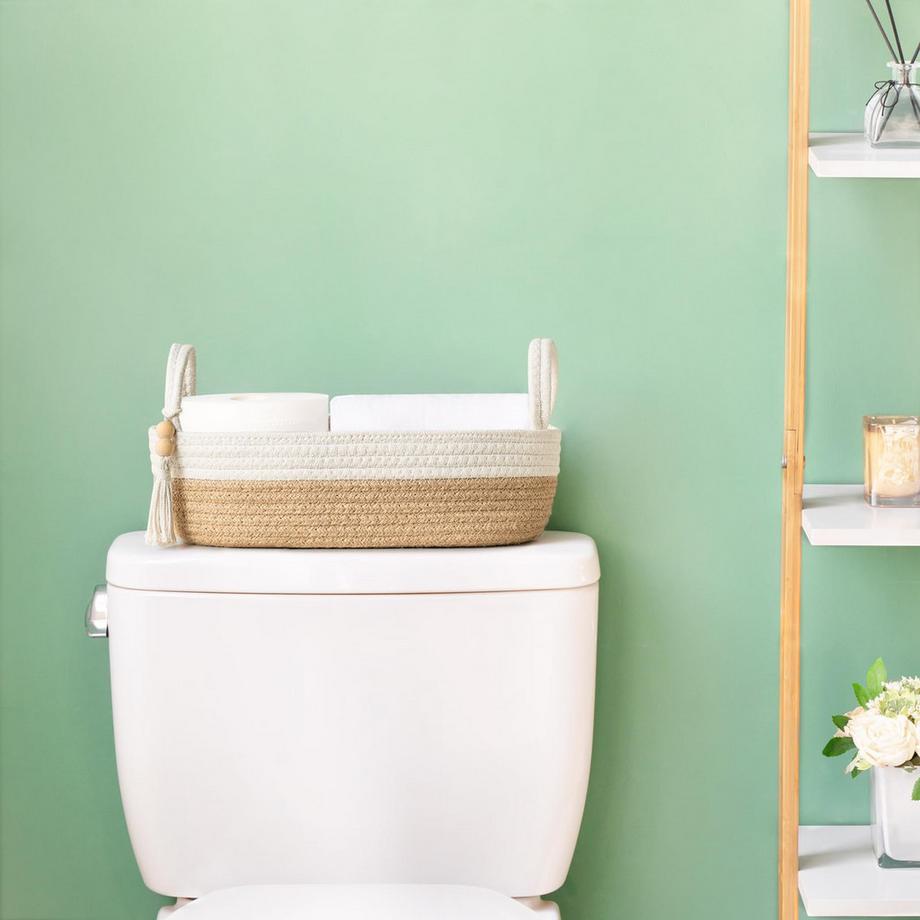 Alopini Kleiner Aufbewahrungskorb für Toilette, Boho Badezimmerdekor  
