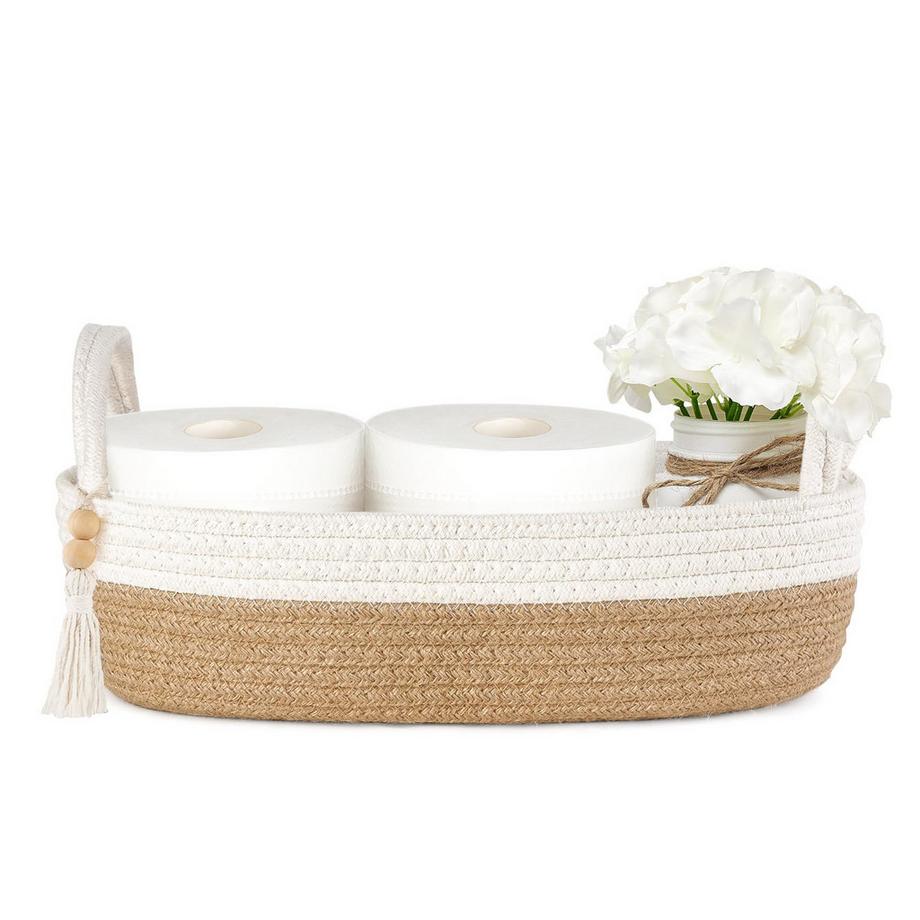 Kleiner Aufbewahrungskorb für Toilette, Boho Badezimmerdekor