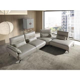 ANGEL CERDA Canapé d'angle droite cuir sable  