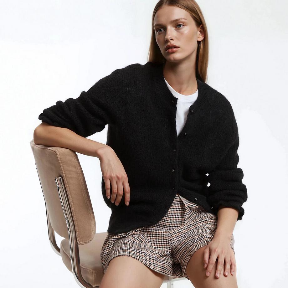 La Redoute Collections Cardigan Abbottonato con Maniche a Volant  