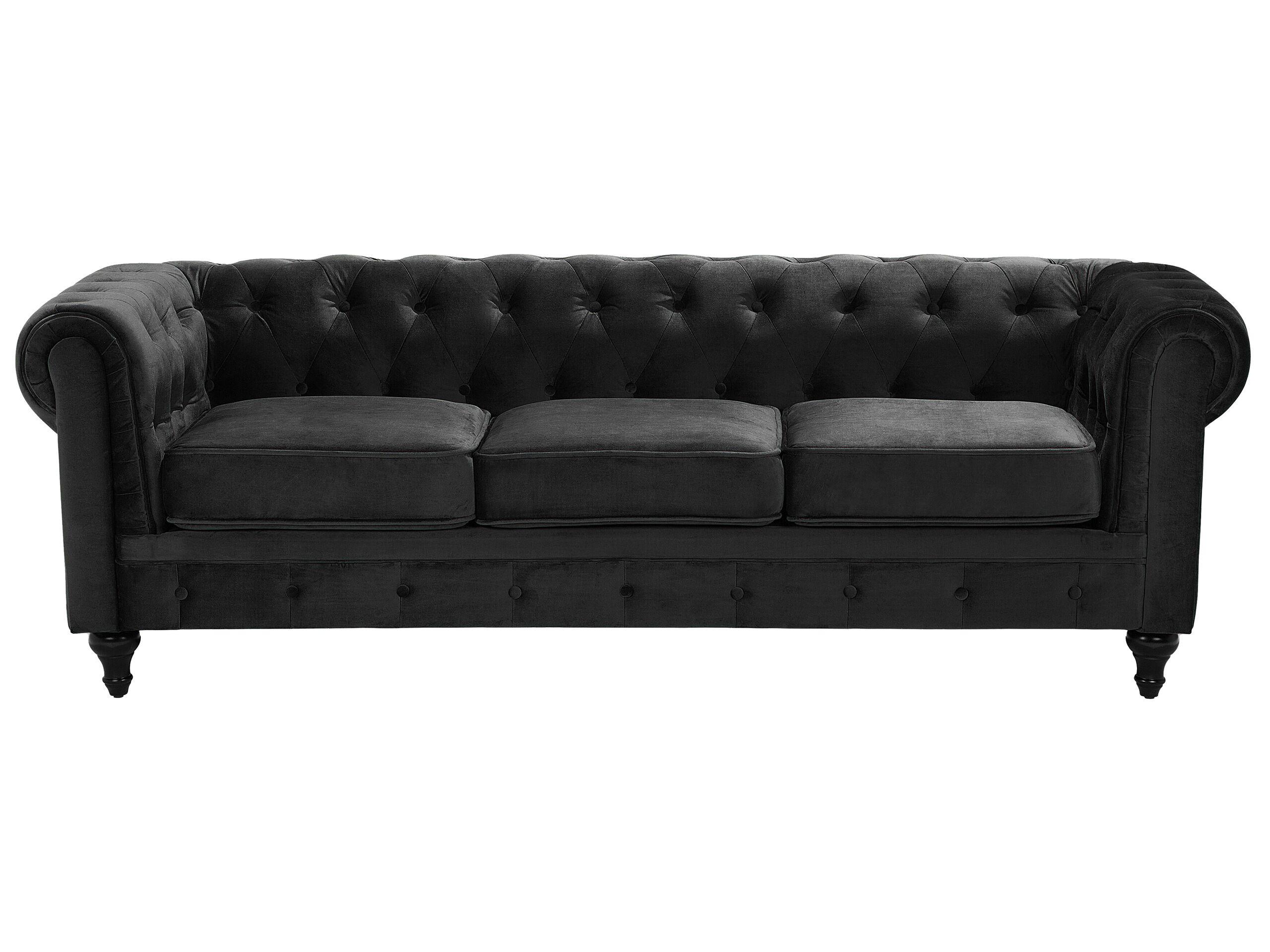 Beliani Wohnzimmer Set aus Samtstoff Glamourös CHESTERFIELD  