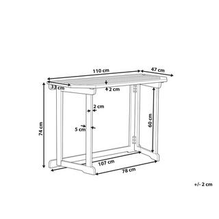 Beliani Gartentisch aus Akazienholz Skandinavisch TREIA  