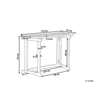 Beliani Balkontisch aus Akazienholz Skandinavisch TREIA  