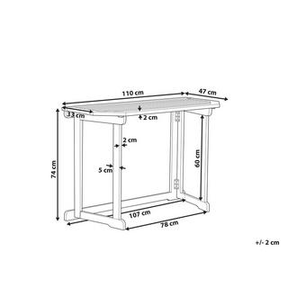 Beliani Gartentisch aus Akazienholz Skandinavisch TREIA  