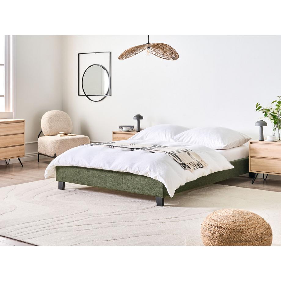 Beliani Letto senza testata en Bouclé Minimalista ROANNE  