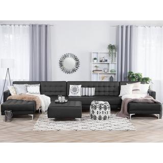 Beliani Grand canapé avec pouf ottoman en Cuir PU Moderne ABERDEEN  