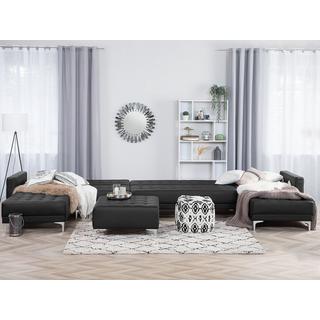 Beliani Grand canapé avec pouf ottoman en Cuir PU Moderne ABERDEEN  